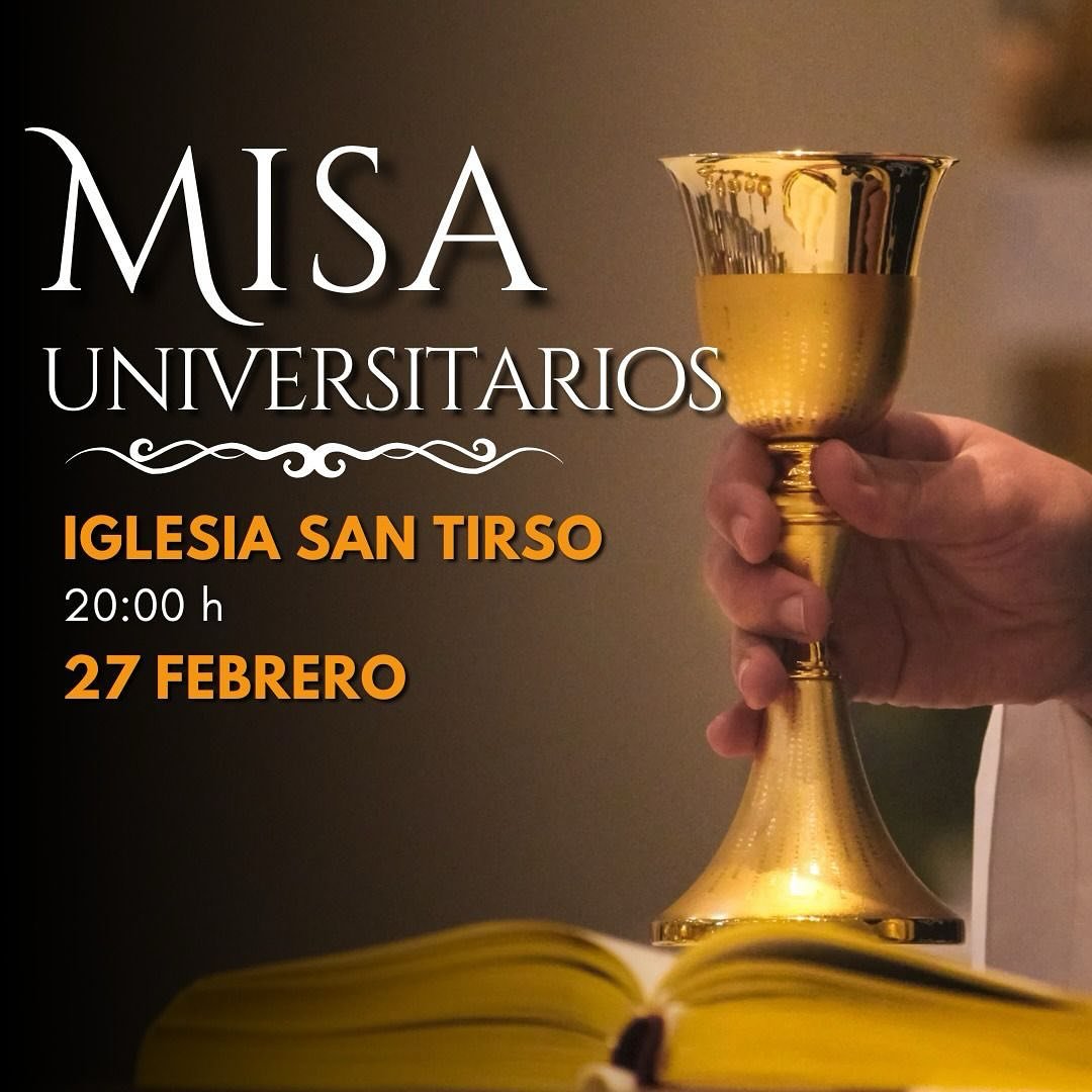 Imagen de 👋🏻👋🏻 Ey! Te invitamos a la misa para universitarios que haremos en San Tirso el Real (Oviedo). Te vienes?